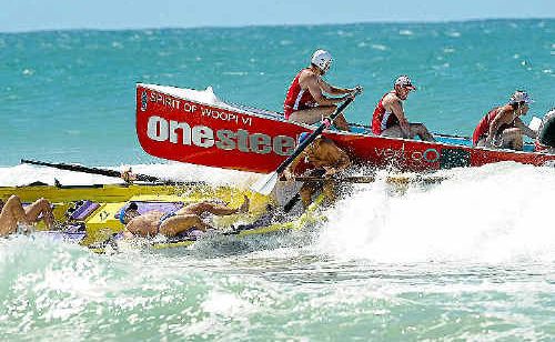 Surf boat action will be hot at the Australian titles. Surf boat action will be hot at the Australian titles.